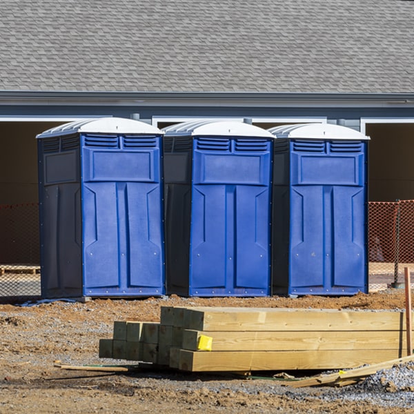 how often are the portable restrooms cleaned and serviced during a rental period in Callimont